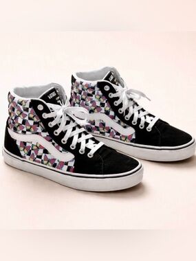 Vans Sk8-Hi Butterfly Checkerboard High Top Sneakers Women’s 10